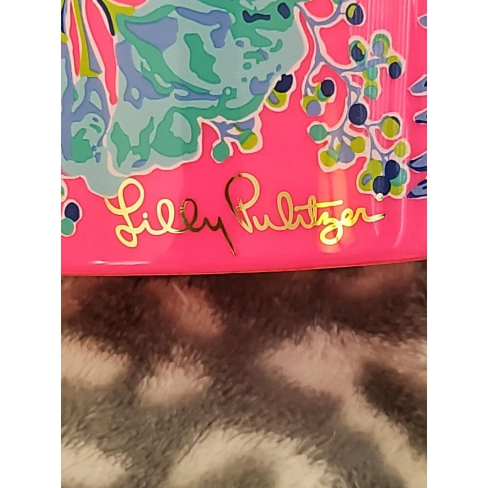 Lilly Pulitzer Tumbler With Straw Lil Earned Stripes Zebra Pink 24 oz. EUC